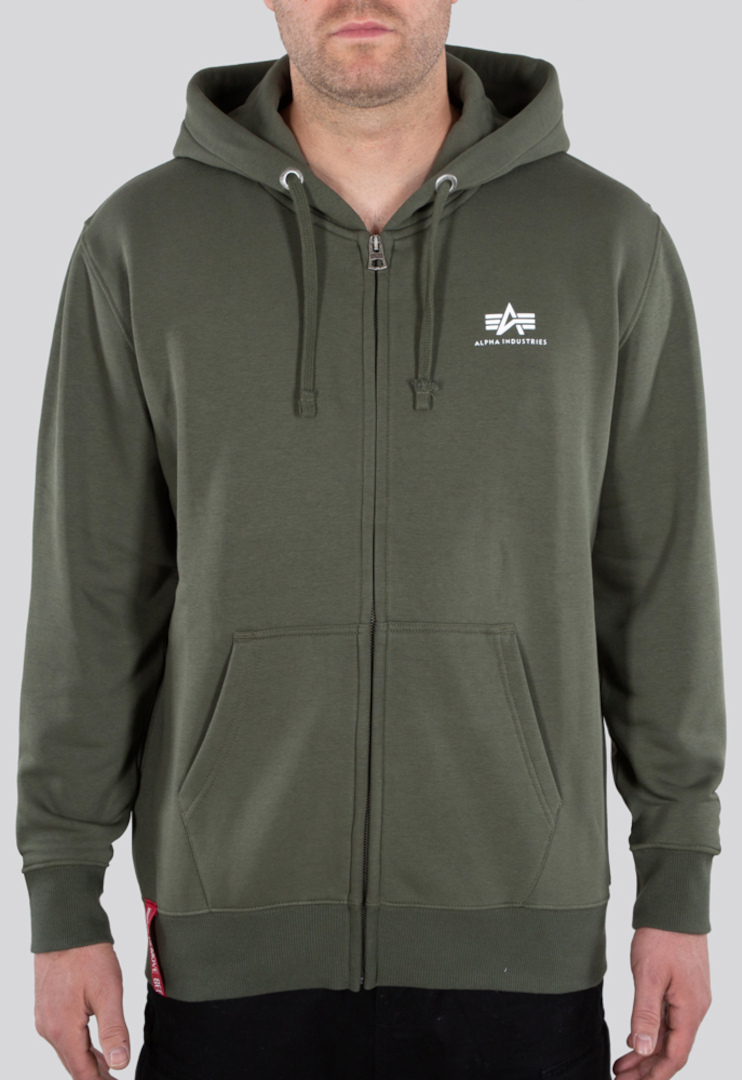 Alpha Industries Basic Felpa con cappuccio con zip oliva L Figura 1