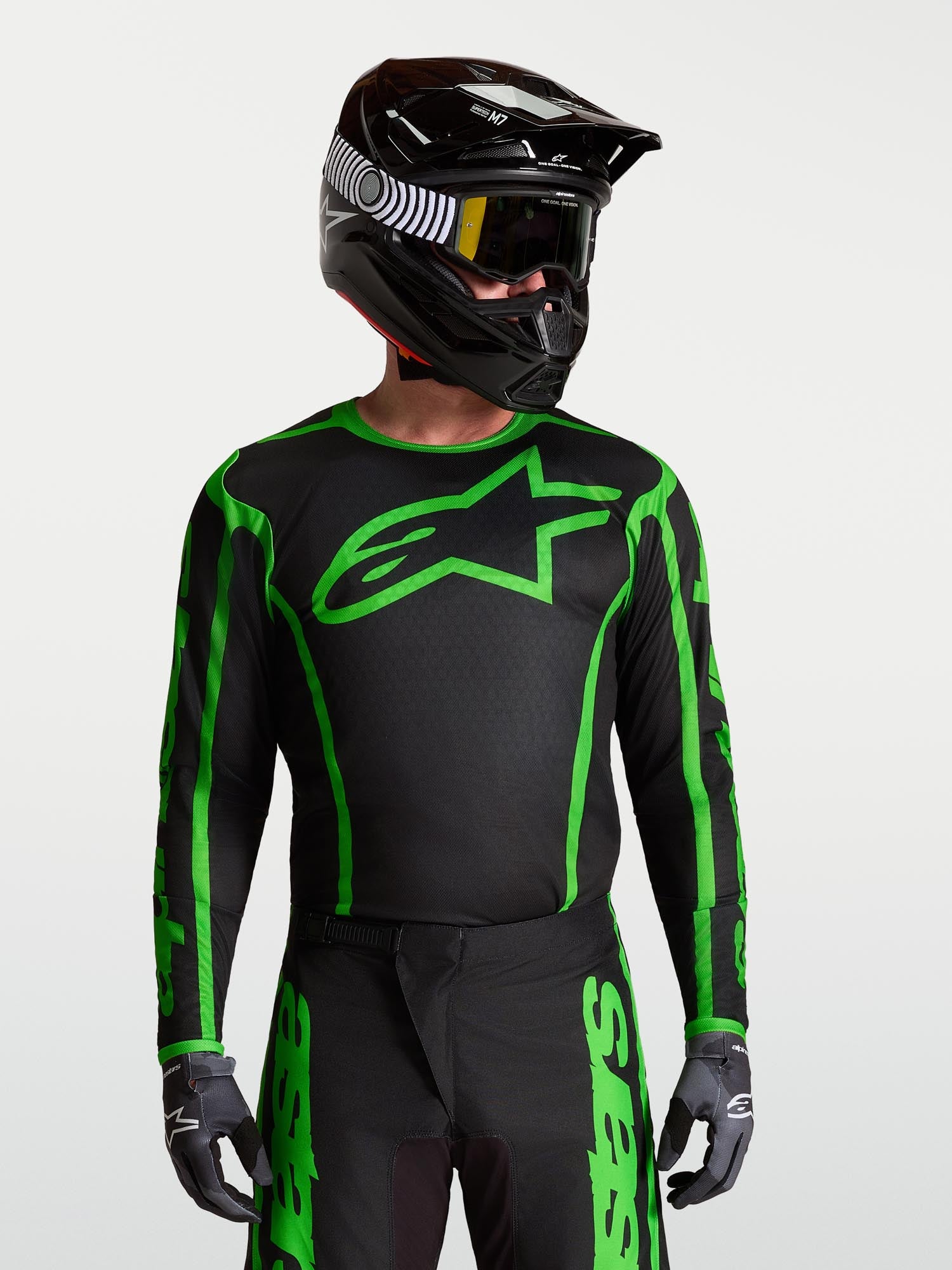 Alpinestars Fluid Apex V2 Motocrosstrøje Sort/neon-grøn XL Figur 7