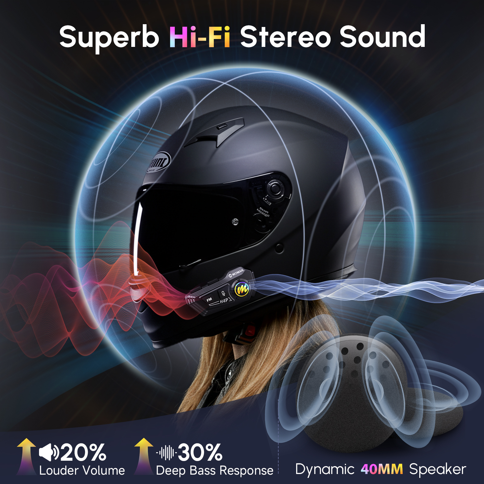MOMAN H4P FC-Moto Edition Căști Bluetooth Figura 3