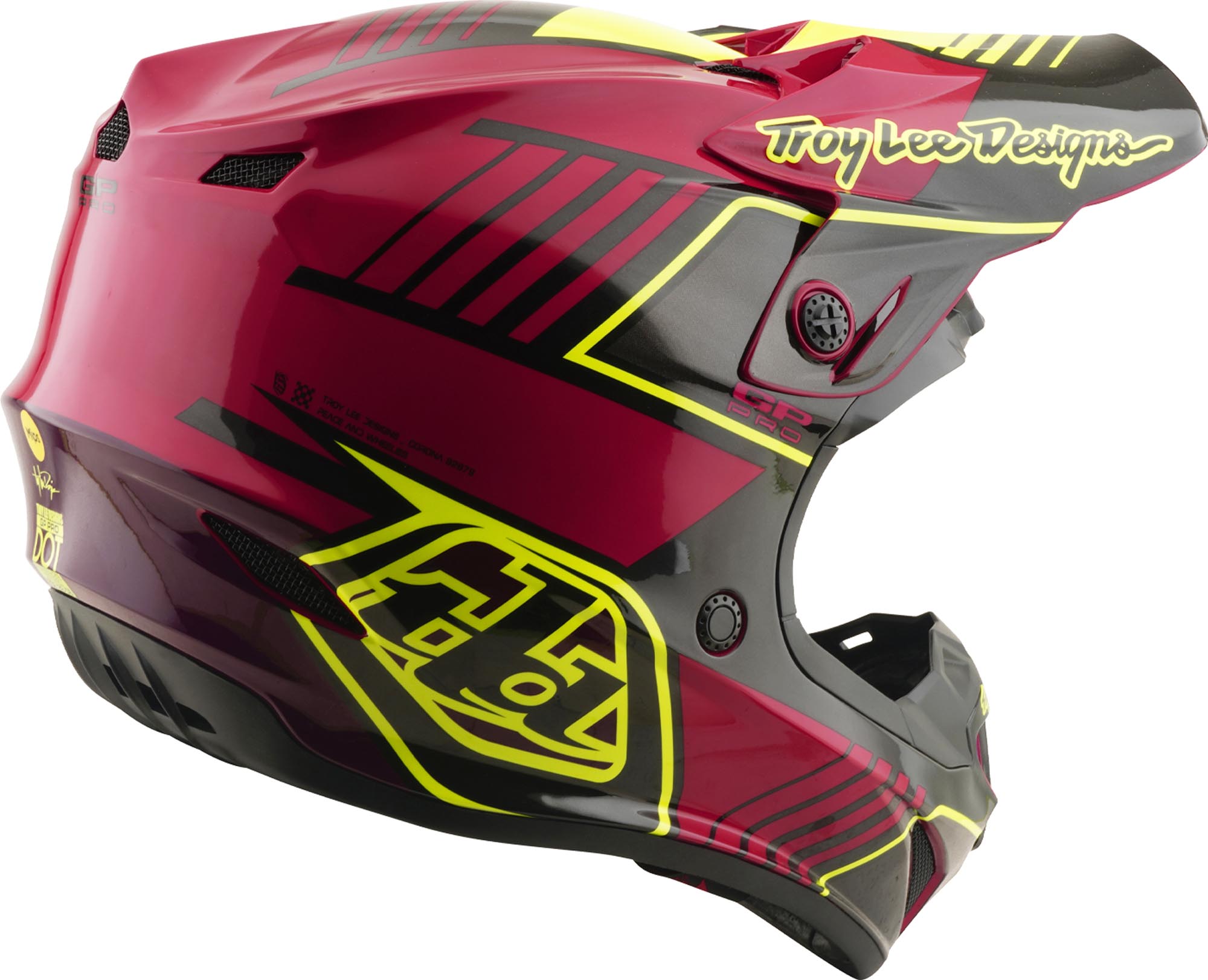 Troy Lee Designs GP Pro MIPS Segment Ungdomsmotocrosshjälm rosa/gul Y/M (50/51) Figur 4