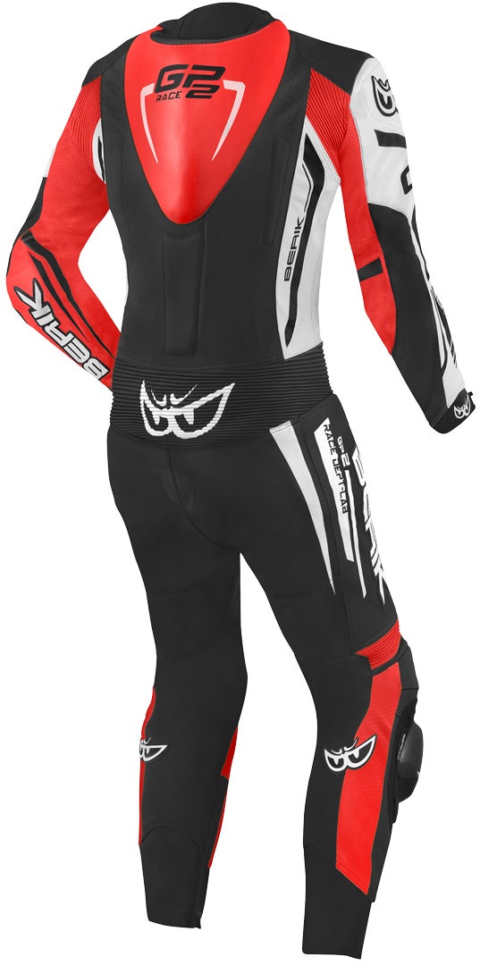 Berik Monza Dames Eendelige Motorfiets Lederen Pak zwart/wit/neonrood 44 Figuur 2