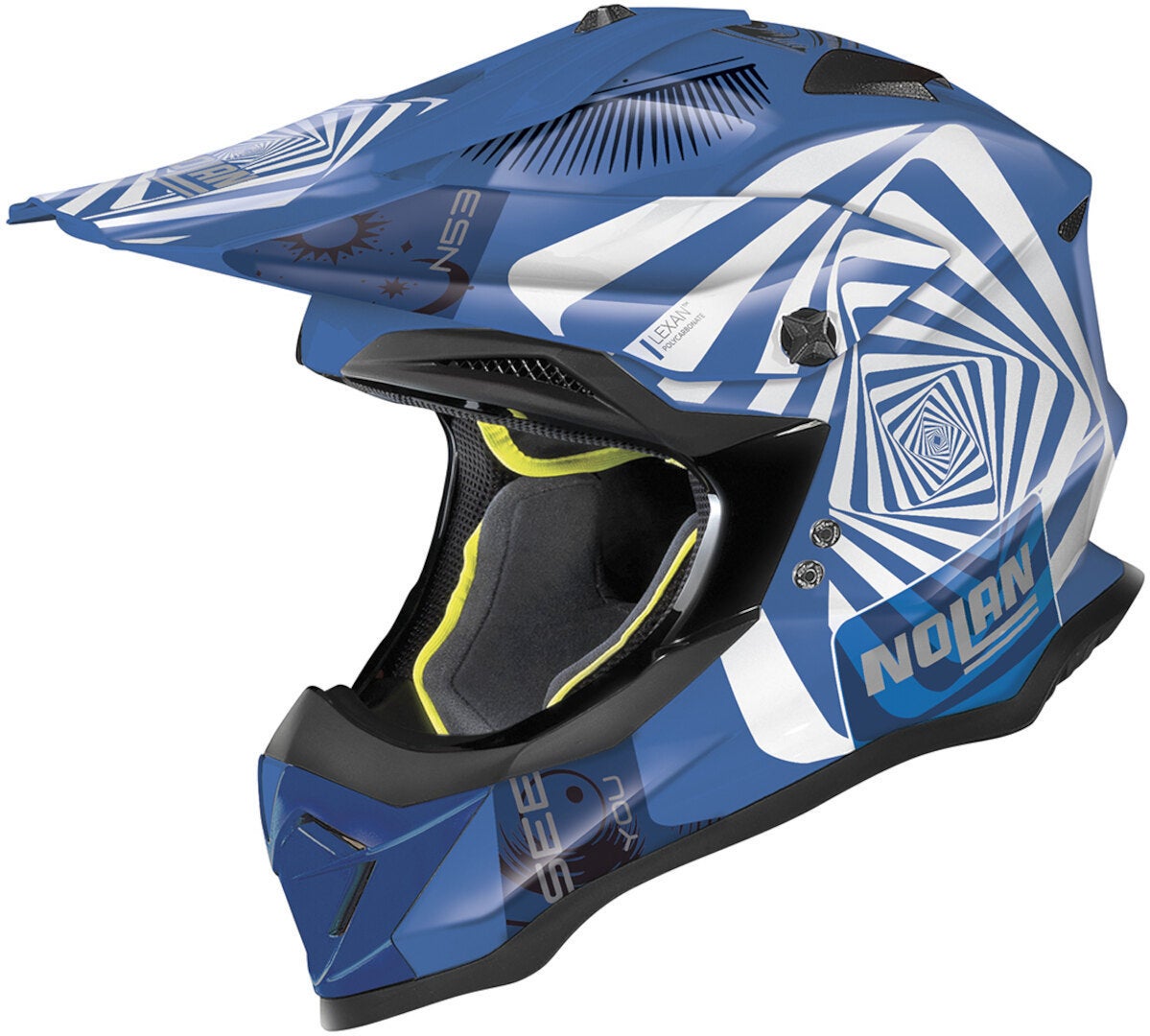 Nolan N53 Riddler Motocross Helm blau/weiß XL (61) Abbildung 1