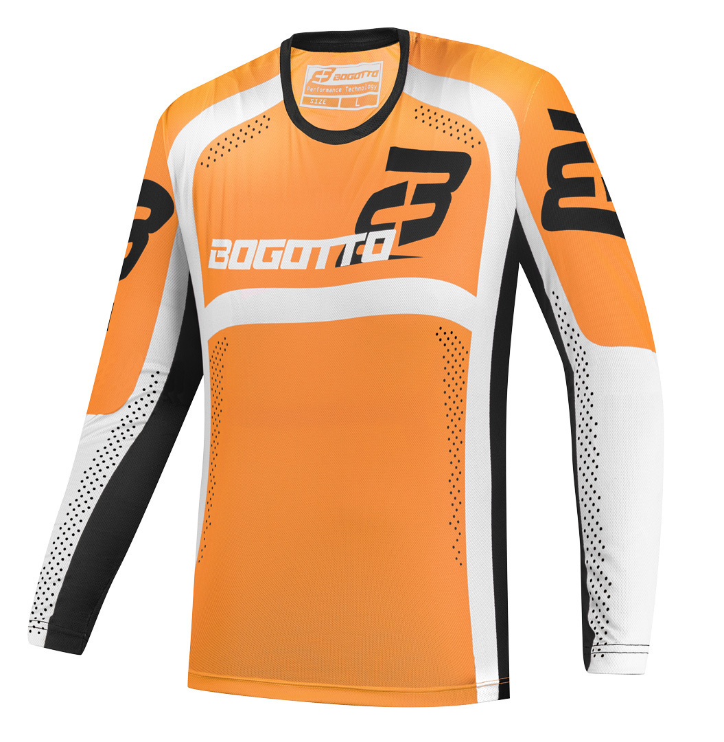 Bogotto Ares-MTN Tricou de motocross Negru/Portocaliu/Alb M Figura 1