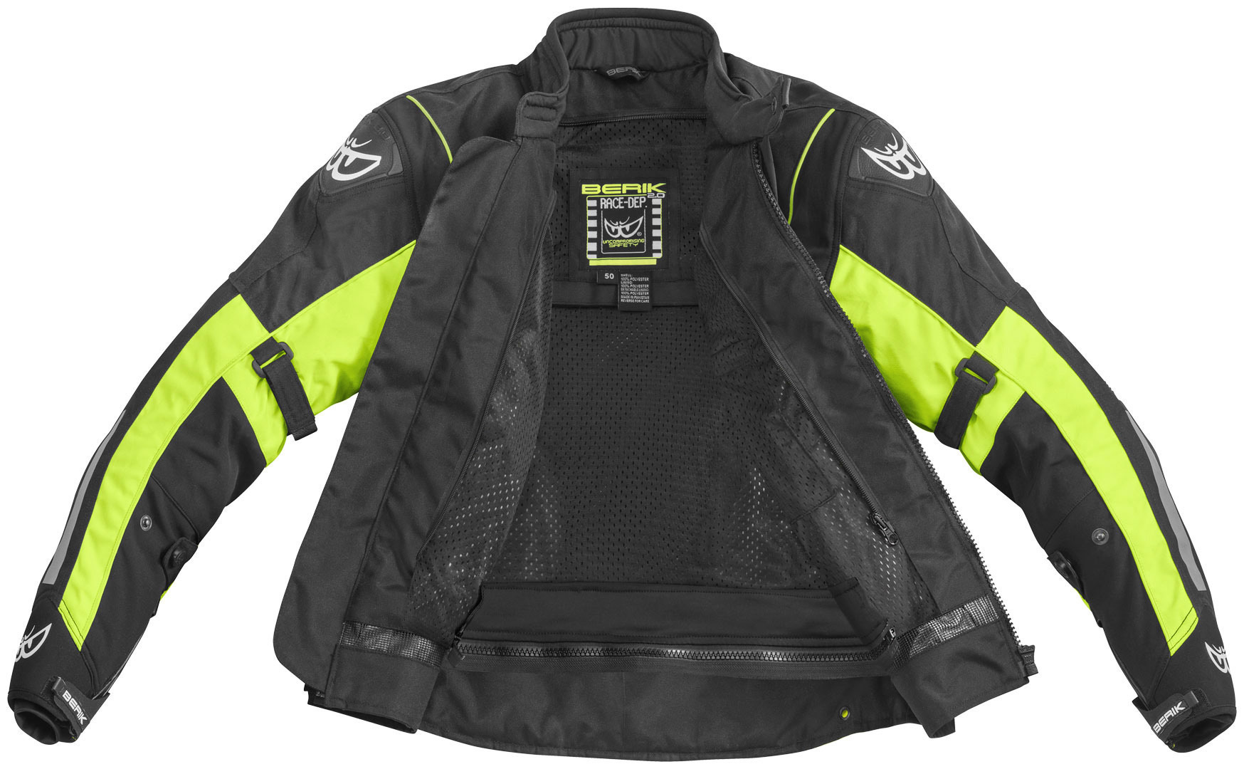 Berik Nardo Evo Waterproof Motorcycle Textile Jacket black/neon-yellow 60 Figure 4