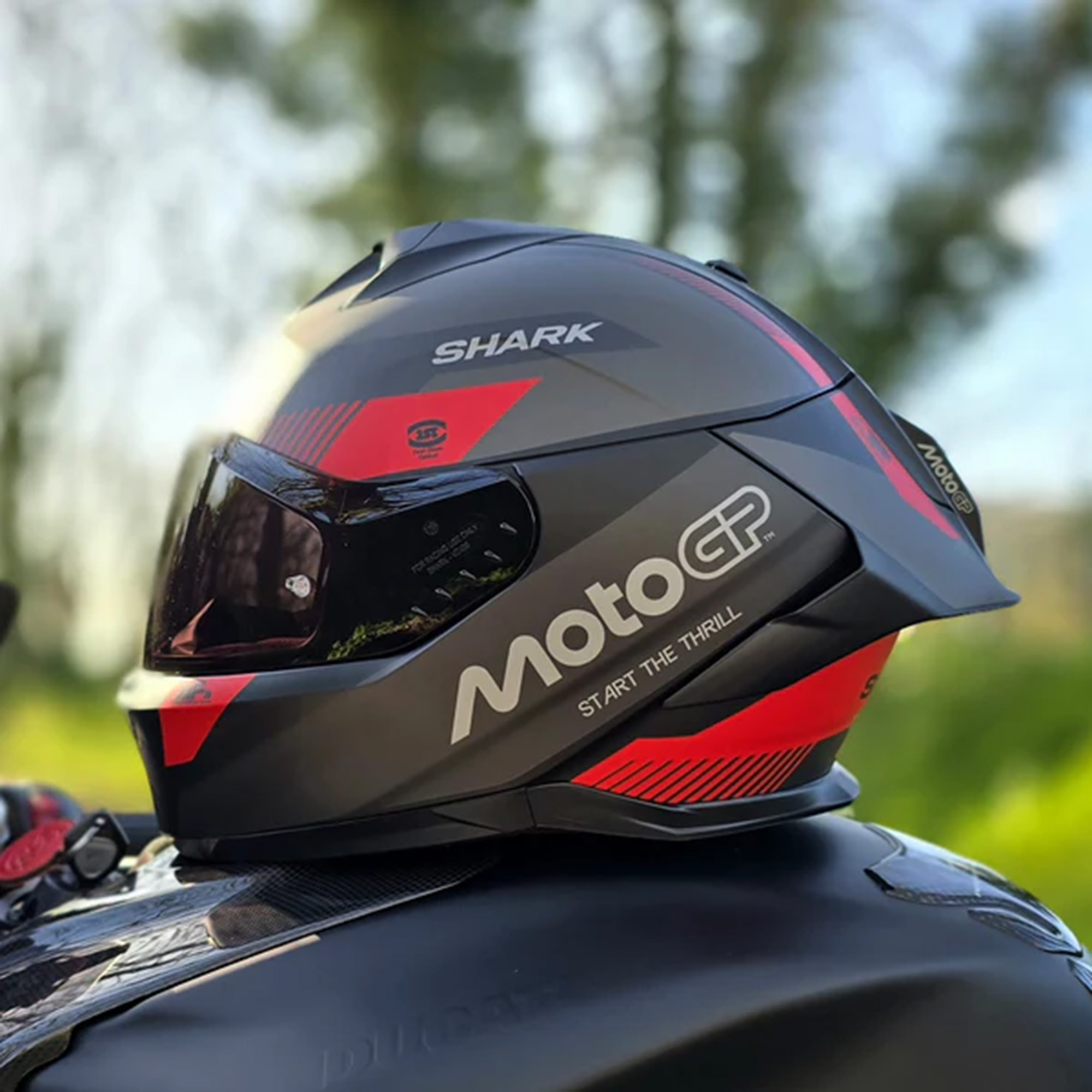 Side view of Shark Skwal Cup MotoGP Mat Helmet