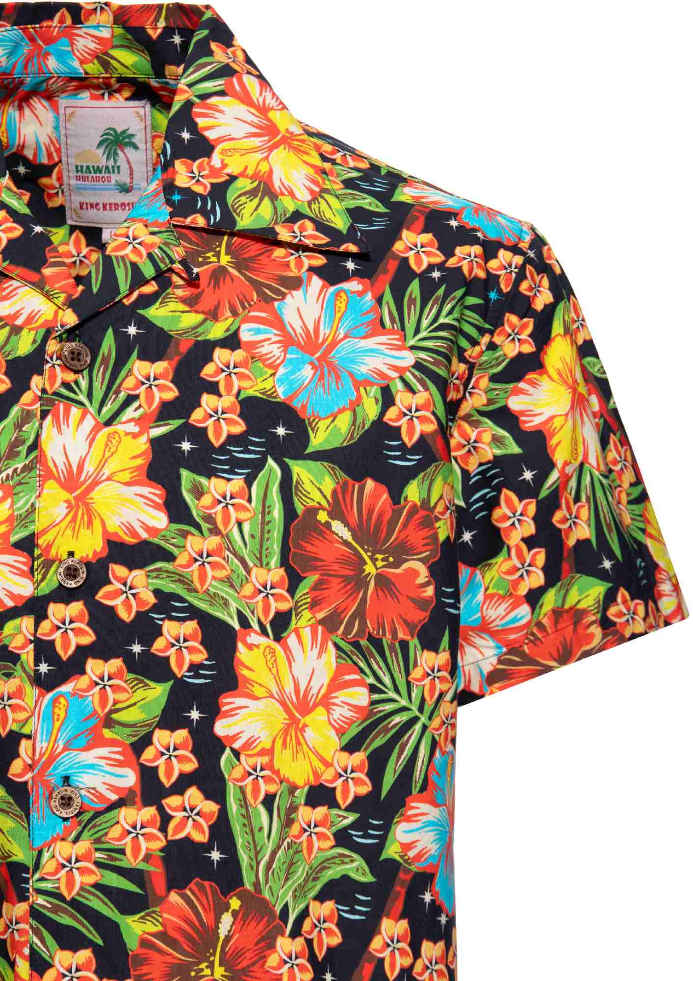 King Kerosin Hula Girl Camicia a maniche corte nero/multicolore M Figura 3