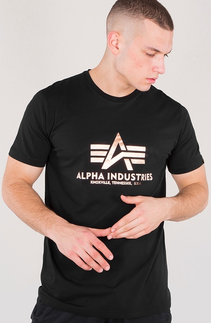 Alpha Industries Basic T-Shirt Zwart/goud M Figuur 1