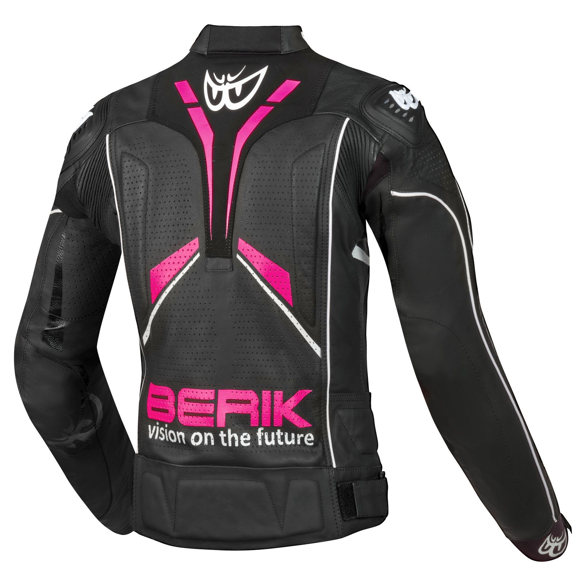 Berik Fufur Dames motorleren jas wit/roze 40 Figuur 2