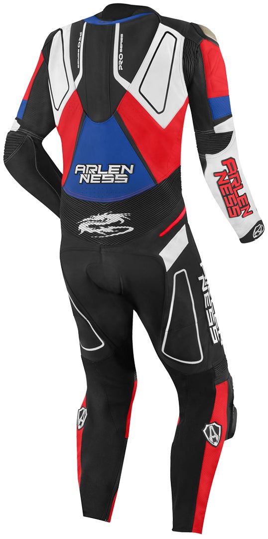 Arlen Ness Conquest One Piece Motorcycle Leather Suit black/white/red/blue 56 Figure 2