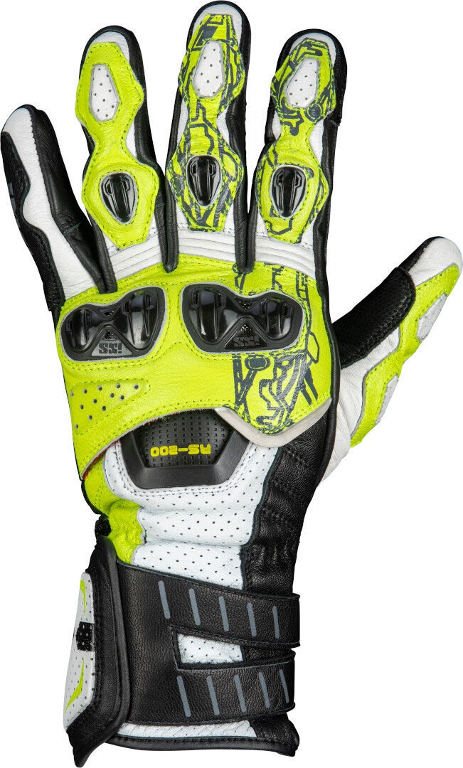 IXS RS-200 3.0 Gloves white/black/yellow XL Figure 1