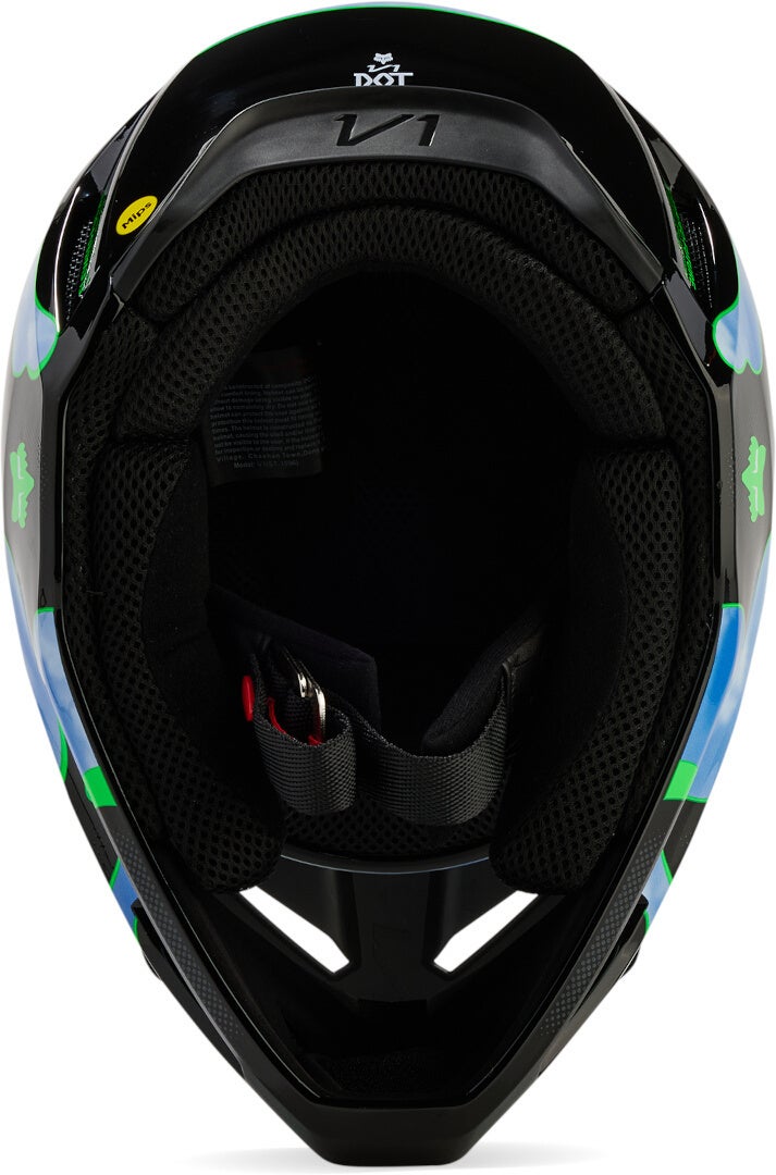 FOX V1 Atlas MIPS Jeugd Motorcross helm zwart/groen/blauw J/M (51/52) Figuur 5