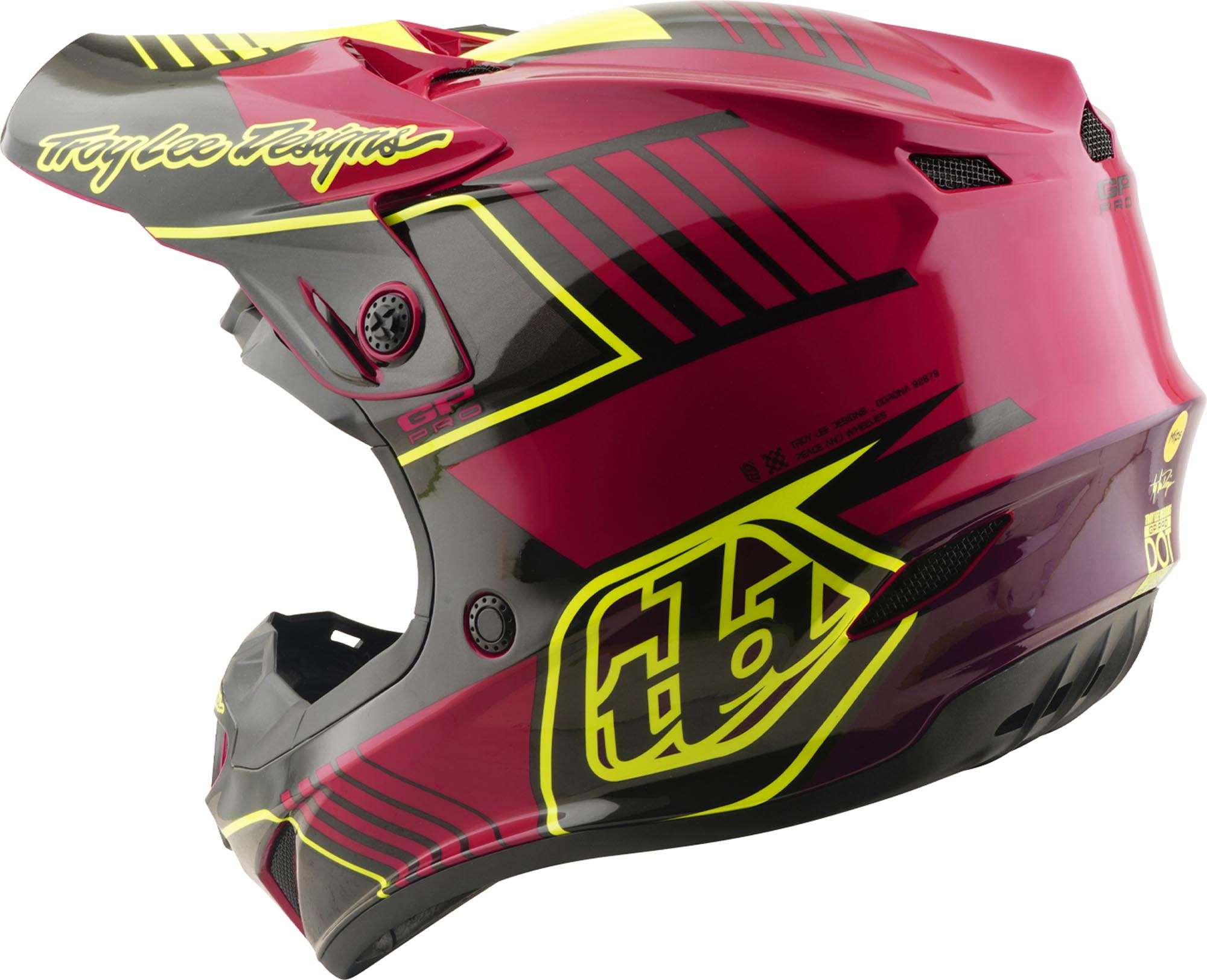 Troy Lee Designs GP Pro MIPS Segment Cască de motocross pentru tineret roz/galben Y/L (52/53) Figura 5