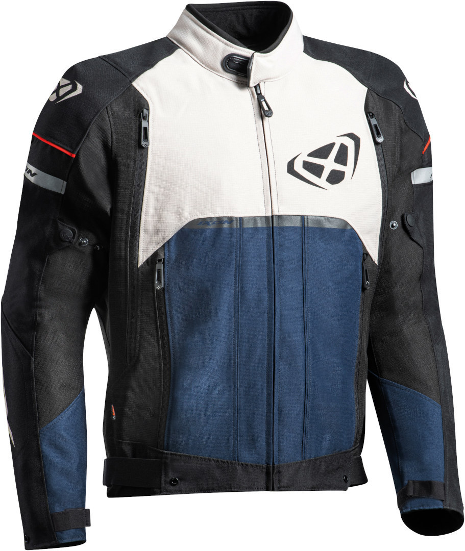Ixon Allroad Motorcycle Textile Jacket black/white/blue M Figure 1