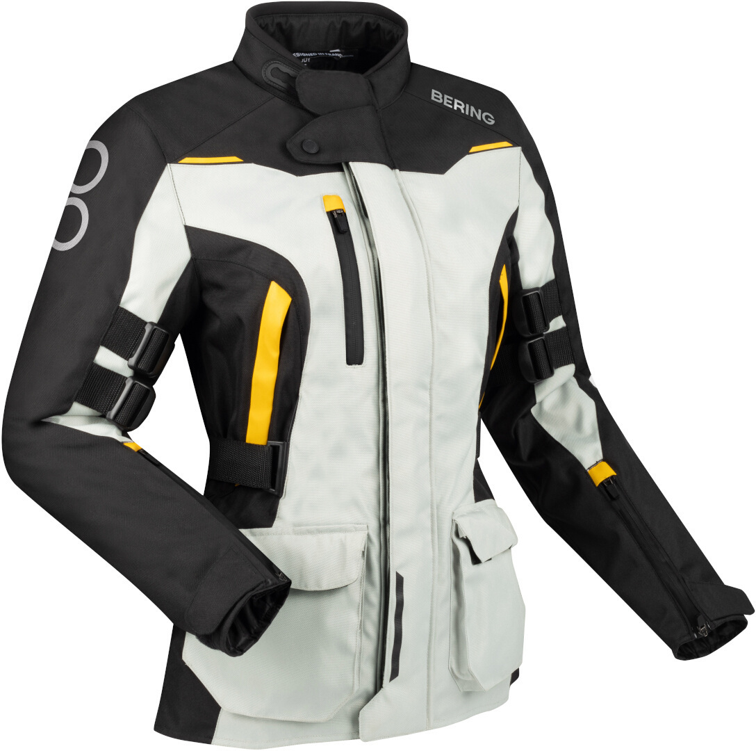 Bering Zephyr waterproof Ladies Motorcycle Textile Jacket black/grey/yellow 46 Figure 1