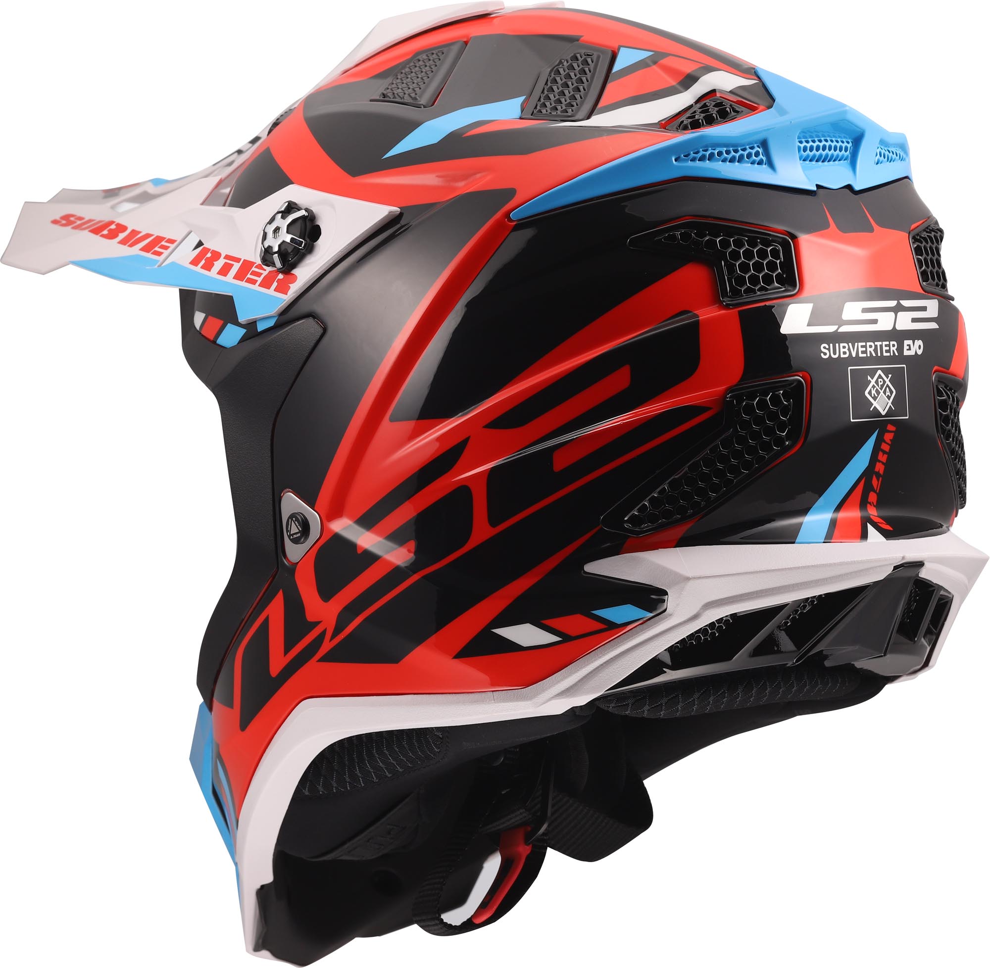 LS2 MX700 Subverter Evo II Stomp Motocross Helmet white/blue/red XL (61/62) Figure 3