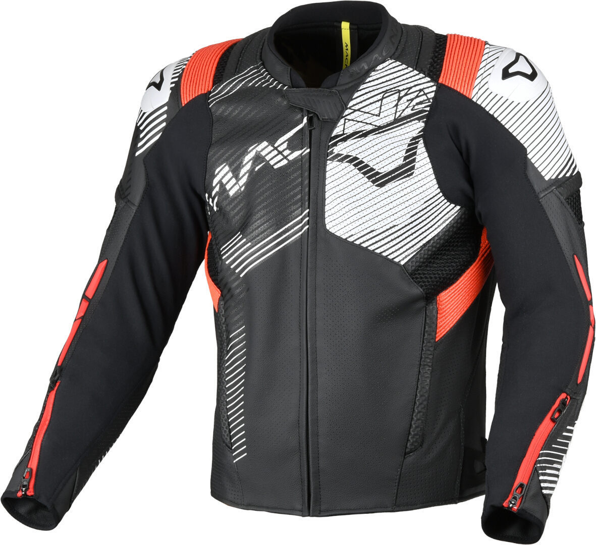 Macna Ignite perforated Motorcycle Leather Jacket black/red/white 50 Figure 1