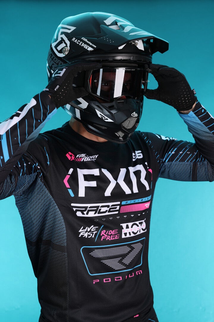 FXR Podium 2025 Motocross trøje sort/blå/pink S Figur 3