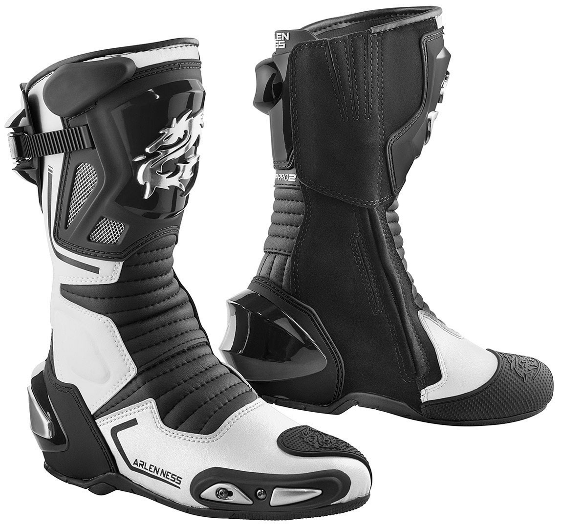 Arlen Ness Sugello Motorcycle Boots black/white 43 Figure 1