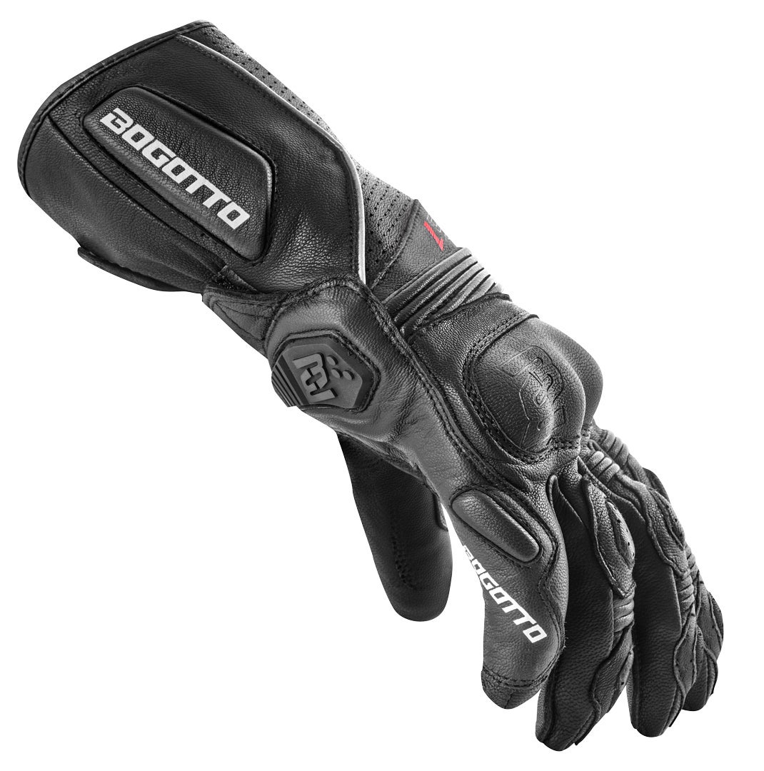 Bogotto Sprint perforerede motorcykelhandsker Sort S Figur 3