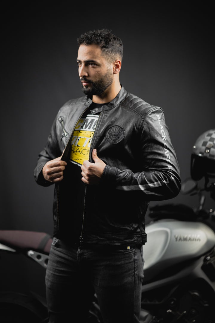 Black-Cafe London Shanghai Motorcycle Leather Jacket 48 Figure 4