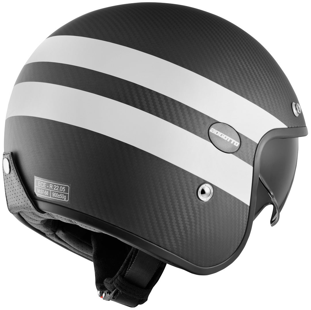 Bogotto V587 Crono Carbon Jet hjelm sort mat/hvid S Figur 2
