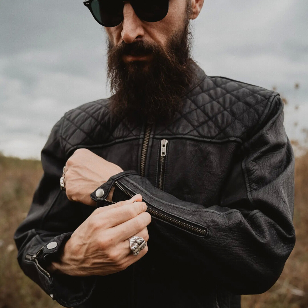 HolyFreedom Burn Out Black Motorrad Lederjacke L Abbildung 8