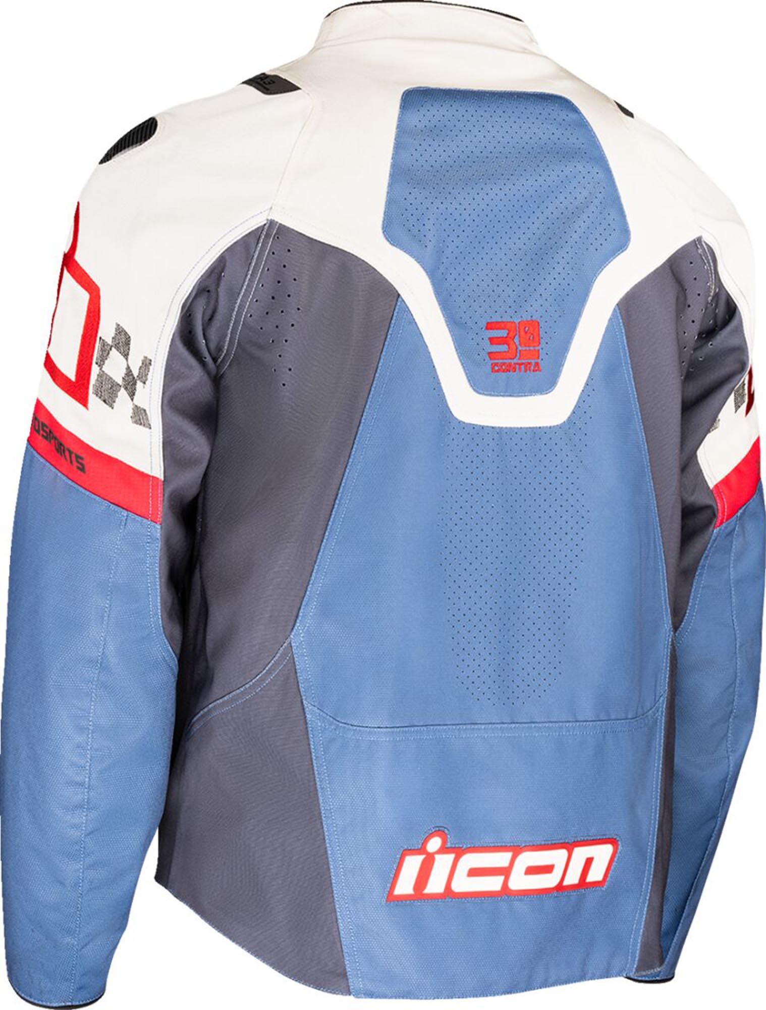 Icon Contra 3 Hero perforated Motorcycle Textile Jacket blue/white/red 3XL Figure 2