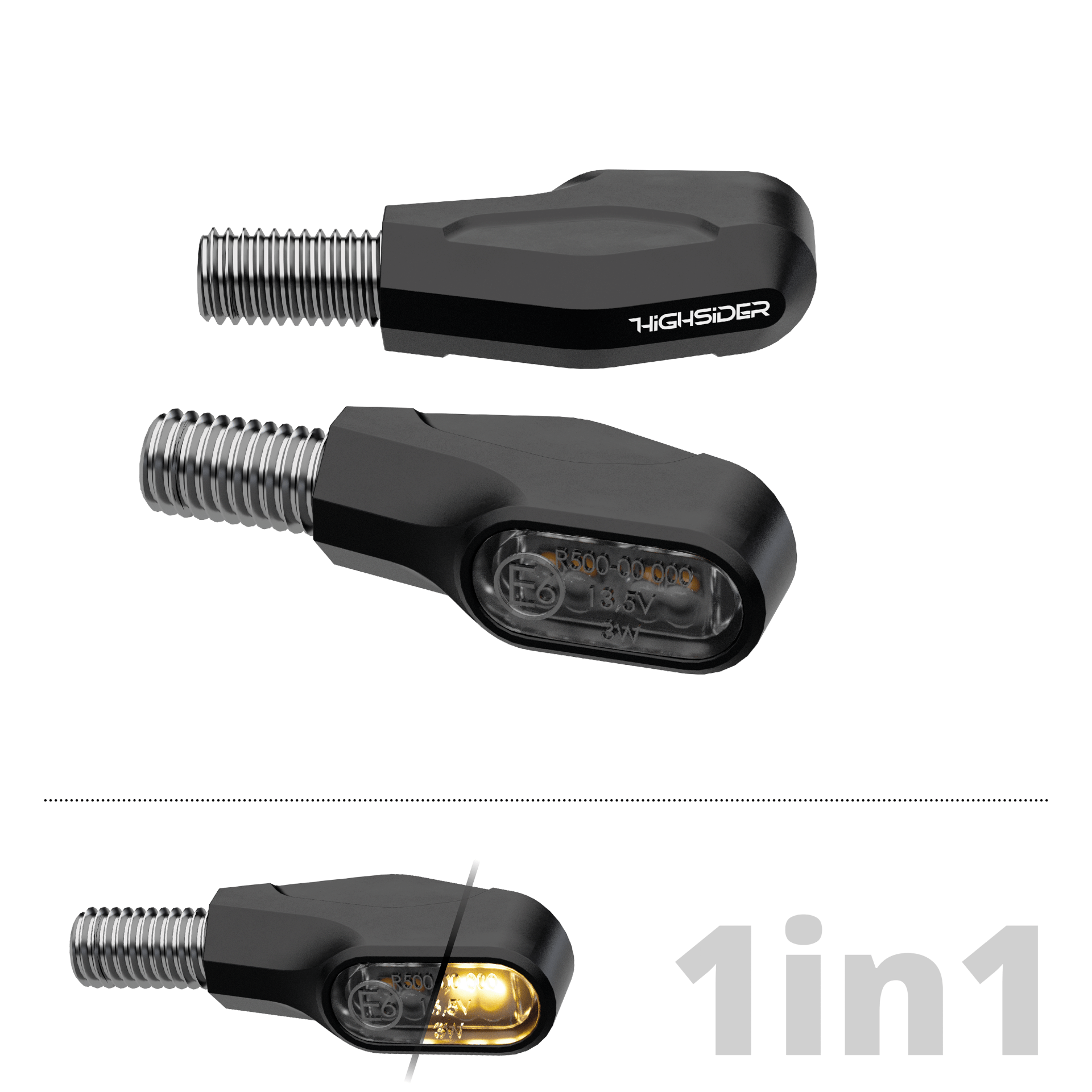 HIGHSIDER VENTURA-X LED Blinker, getöntes Glas Figura 1