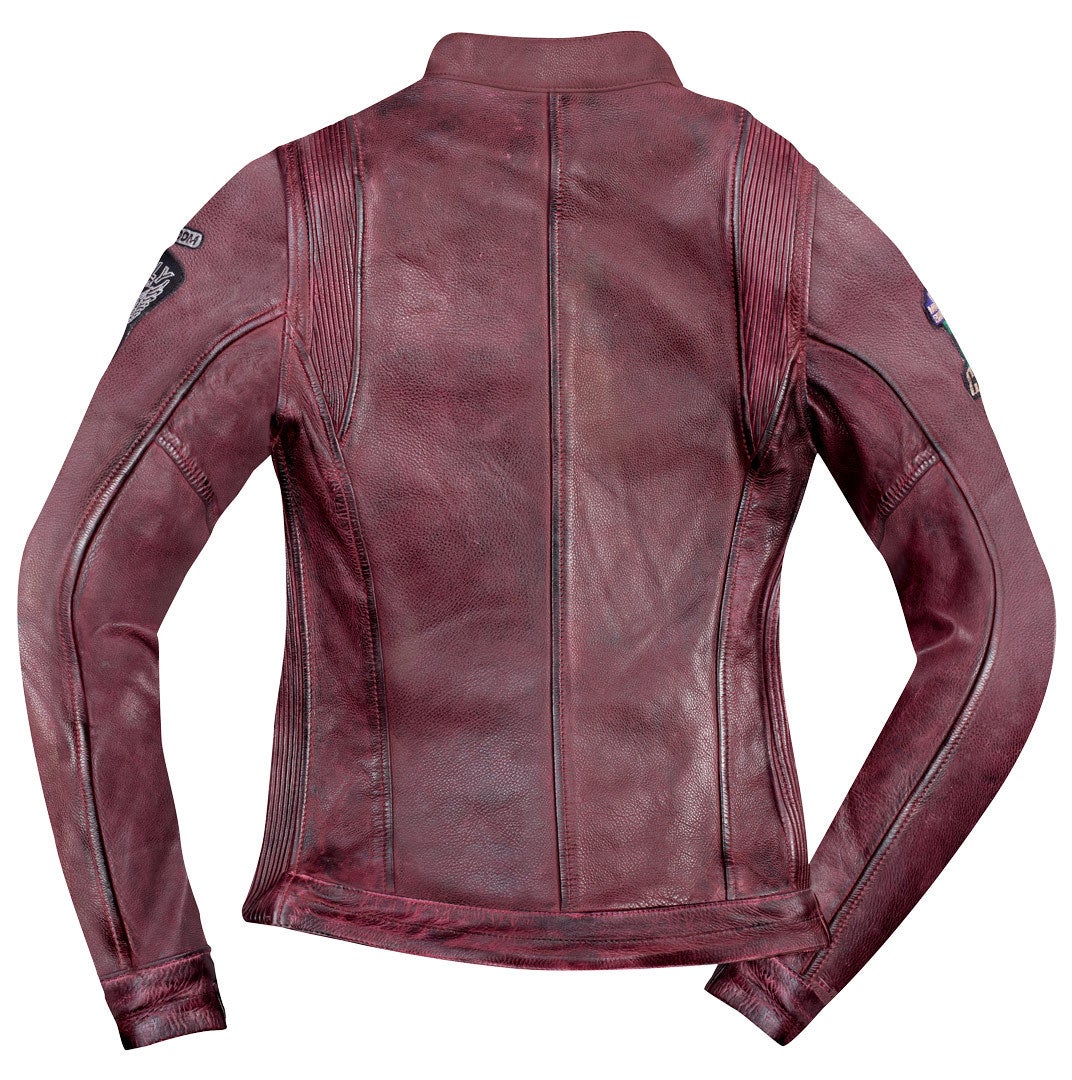 HolyFreedom Zero Damen Motorrad Lederjacke burgunderrot XL Abbildung 3