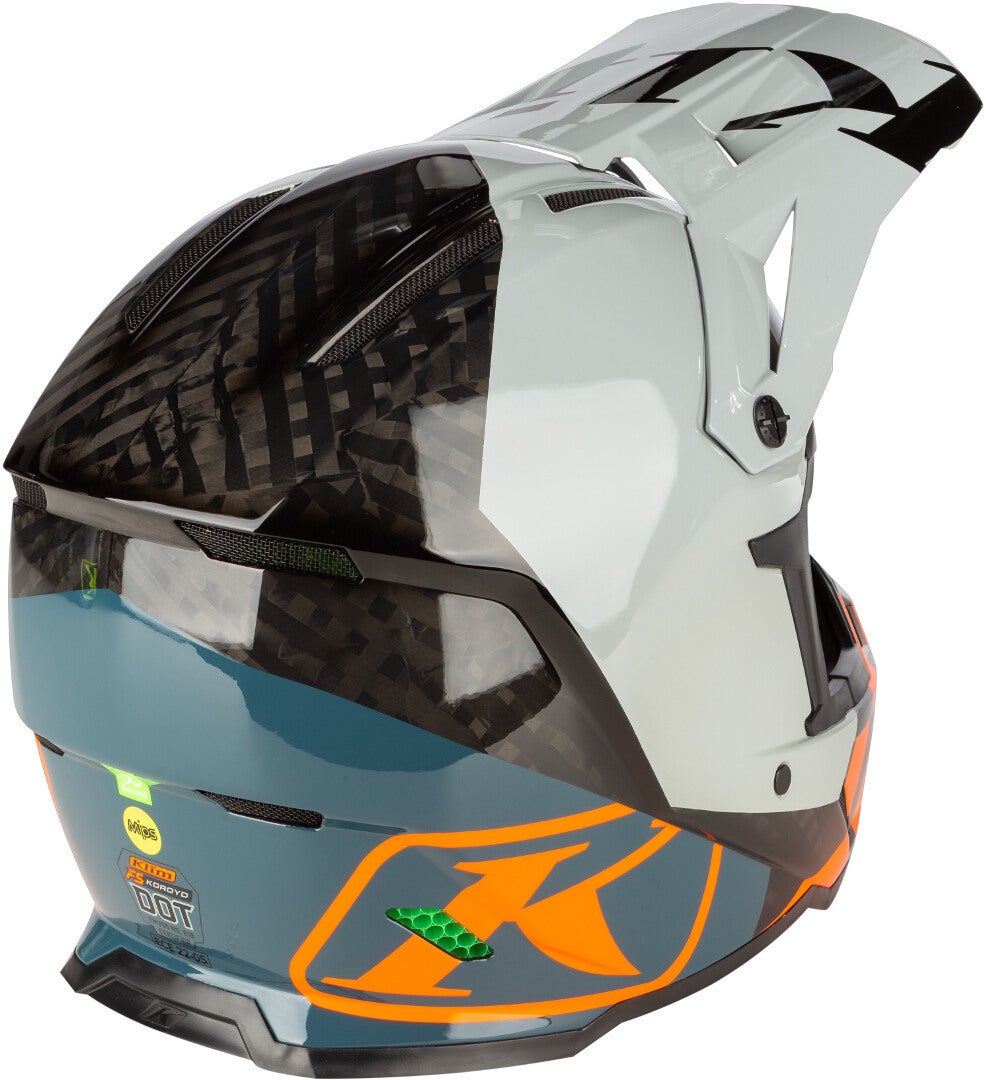 Klim F5 Koroyd Ascent Carbon Casco motocross blu/arancione L (58/59) Figura 9