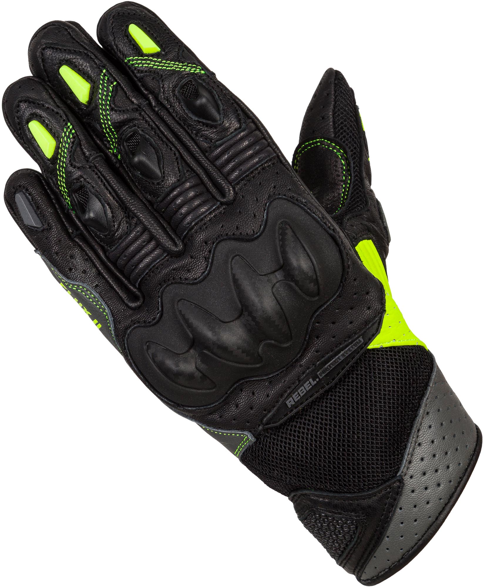 Rebelhorn Flux 2 Mănuși pentru motociclete pentru doamne negru/gri/galben XL Figura 2