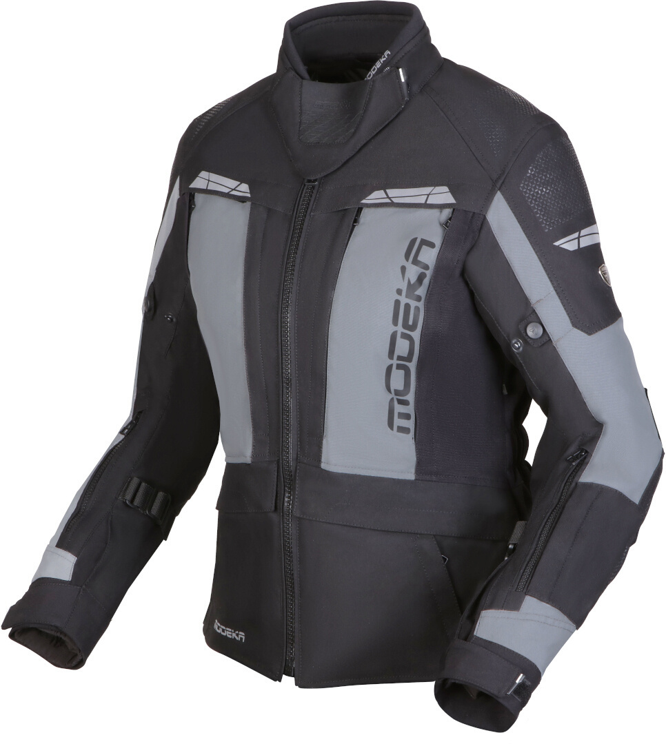 Modeka Hydron imperméable à l’eau dames moto textile veste noir/gris 80 Figure 1