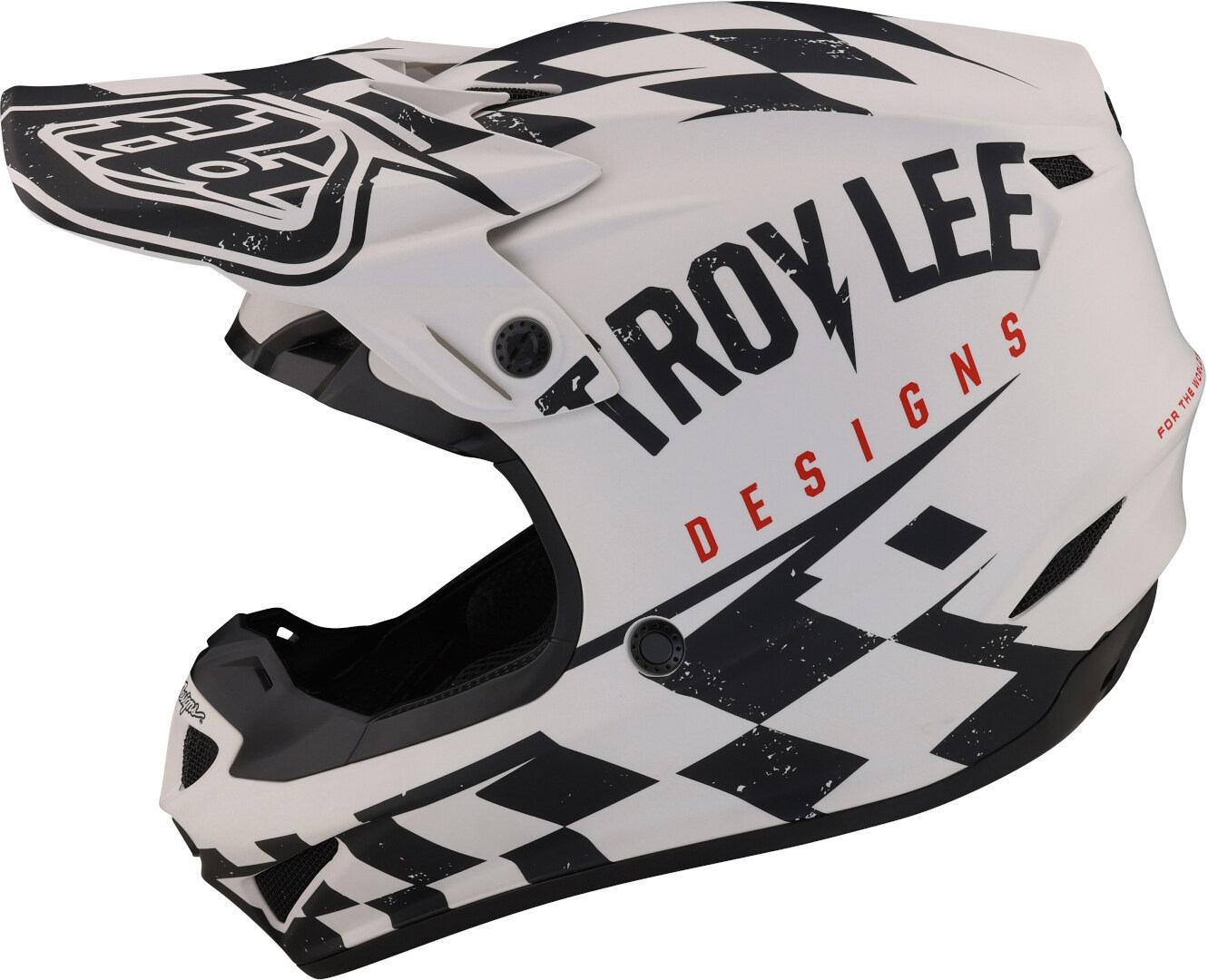 Troy Lee Designs SE4 Polyacrylite Race Shop MIPS Motocross hjälm vit/svart XS (54/55) Figur 4