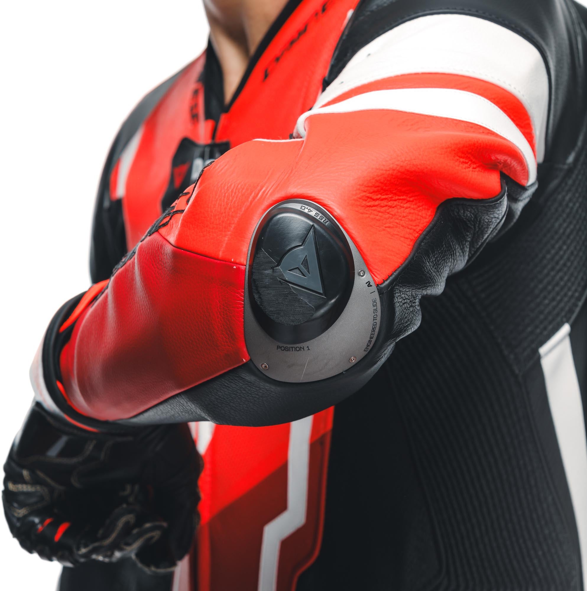 Dainese Misano 3 D-Air Airbag 2.0 geperforeerd eendelige motorfietsleren pak Zwart/Rood 60 Figuur 6