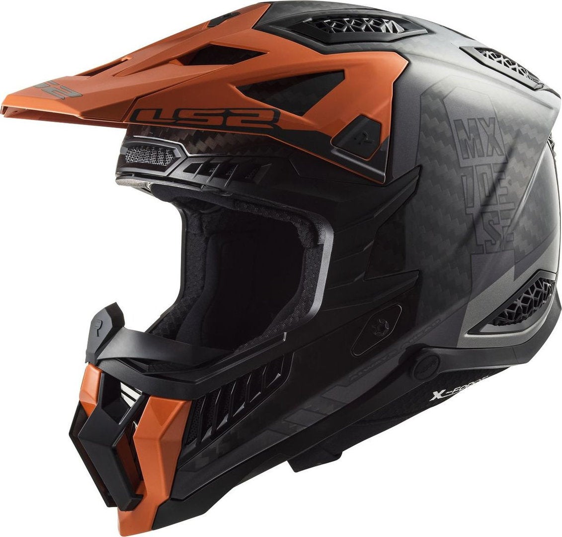 LS2 MX703 X-Force Victory Carbon Motocross hjelm sort/orange L (59/60) Figur 1