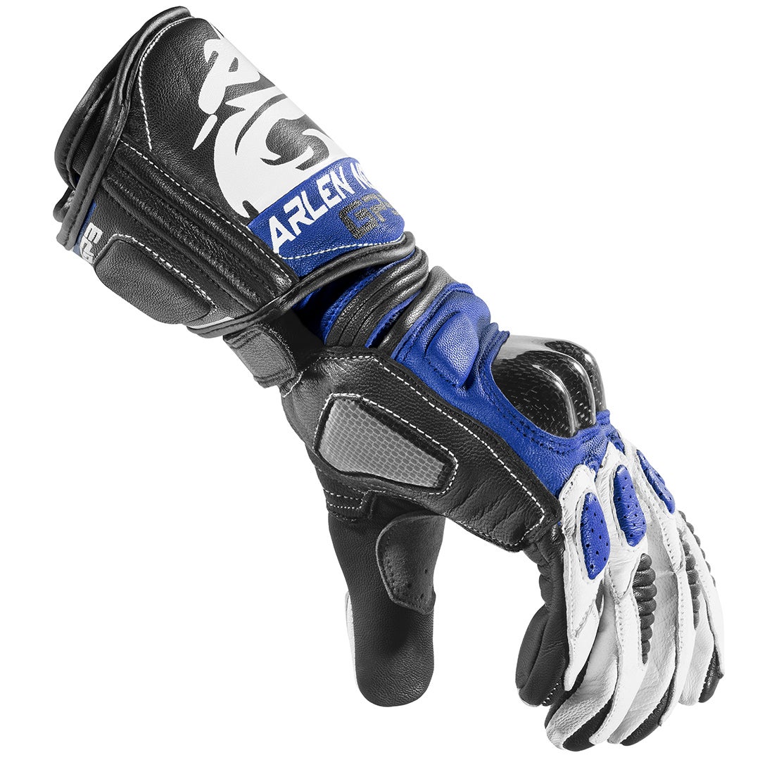 Arlen Ness Monza Motorradhandschuhe weiß/schwarz/blau XL Abbildung 2