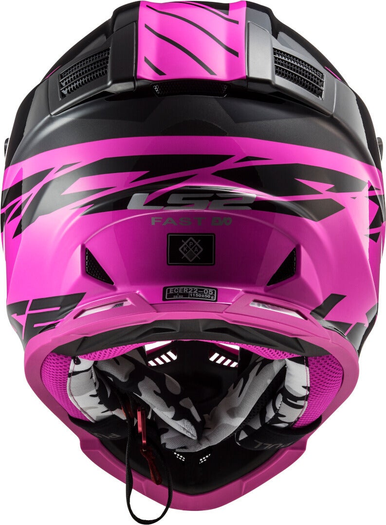 LS2 MX437 Fast Evo Roar Motocross Helm schwarz matt/pink S (55/56) Abbildung 3