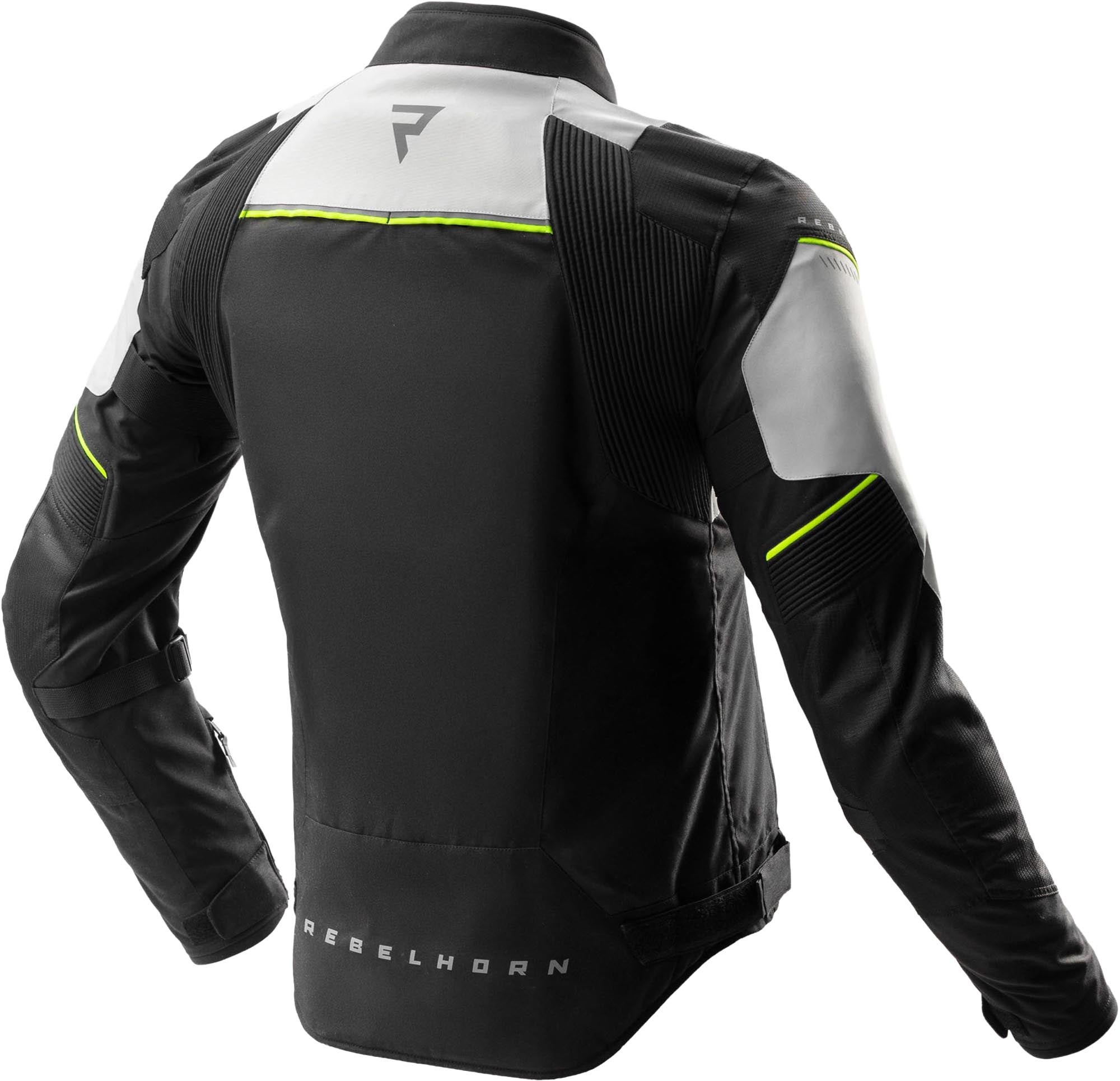 Rebelhorn Swift waterproof Motorcycle Textile Jacket light grey/yellow 3XL Figure 2
