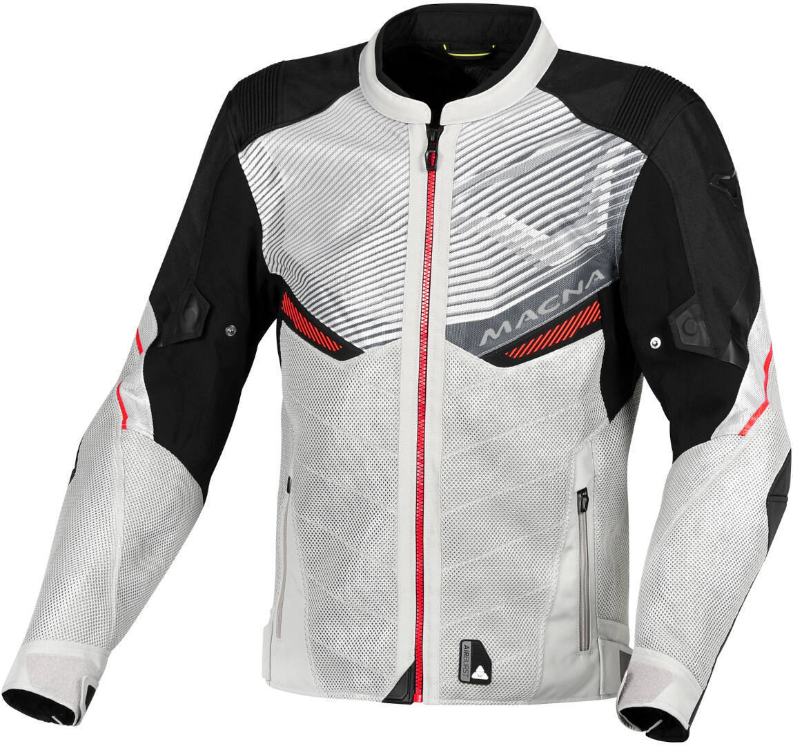 Macna Foxter Veste textile de moto Gris clair/noir/rouge M Figure 1