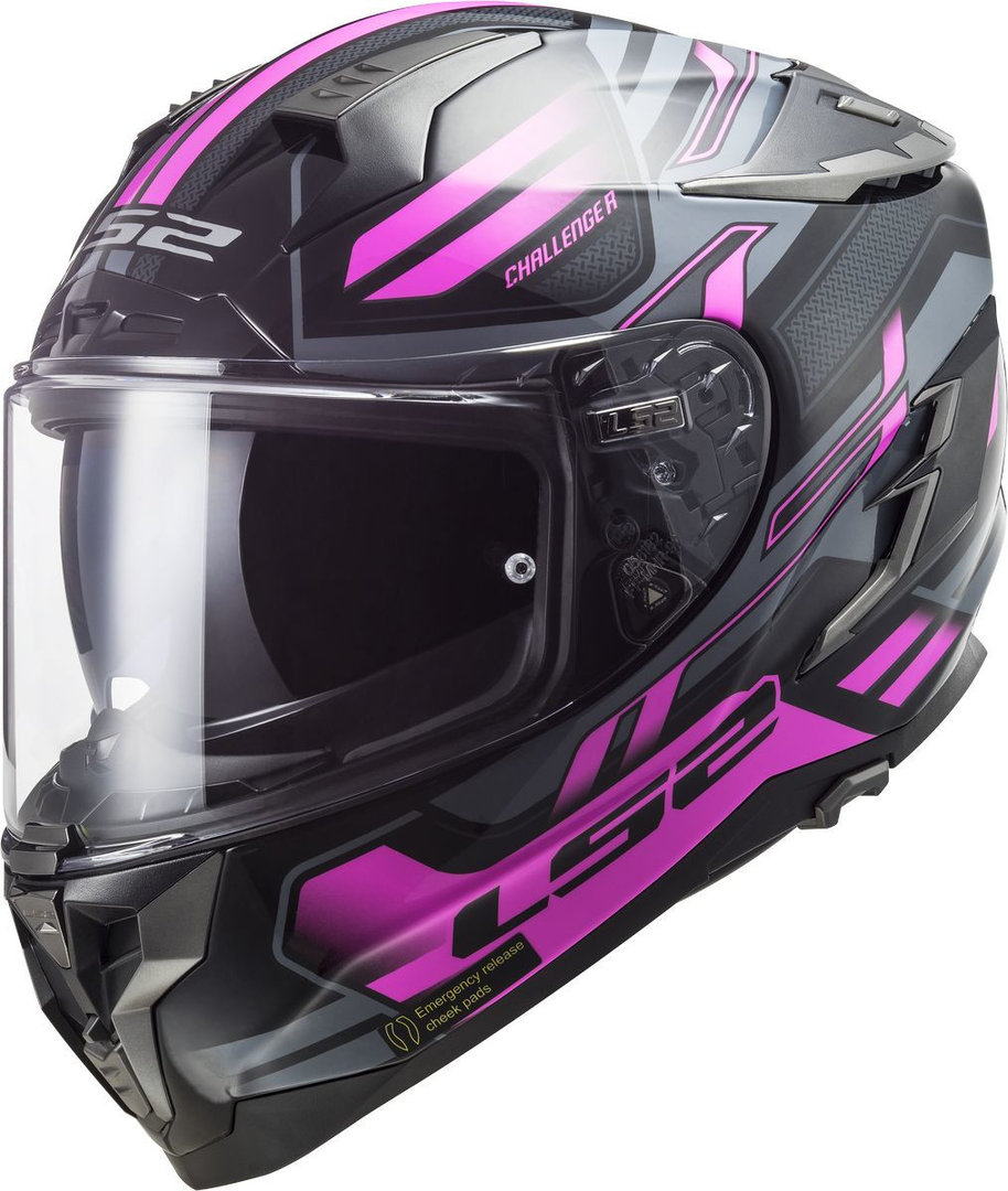 LS2 FF327 Challenger Spin Helm zwart/roze M (57/58) Figuur 1