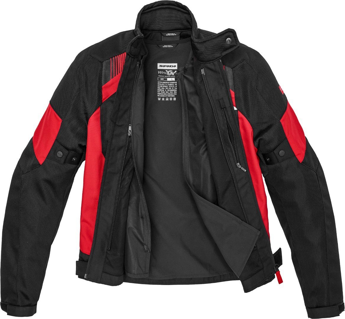 Spidi Flash Evo Net WindOut Motorcykel Textil Jacka svart/röd 3XL Figur 2
