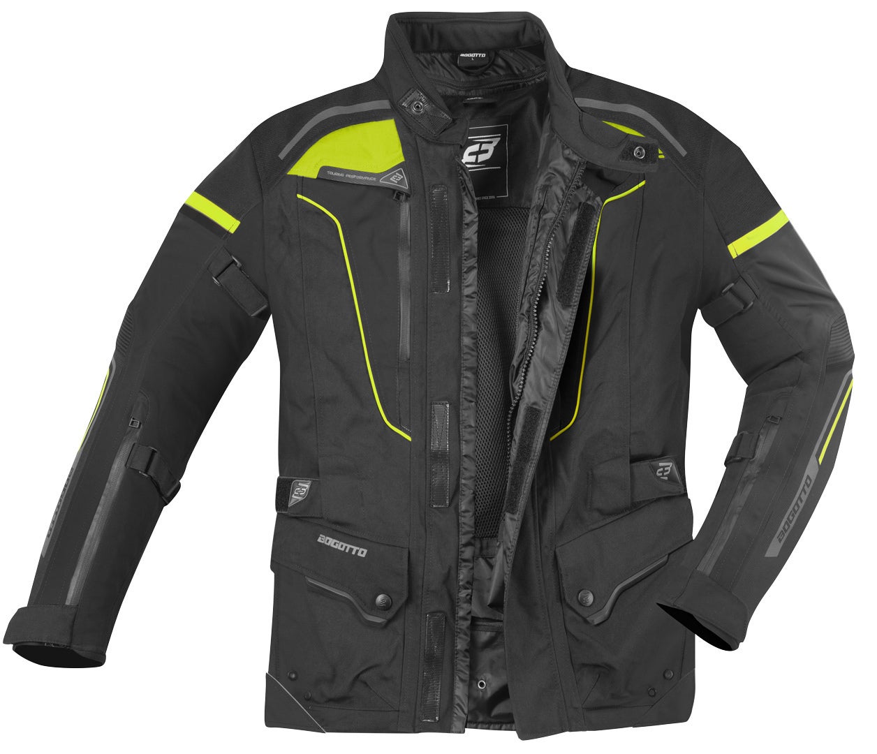 Bogotto Shado Laminated 2in1 waterproof Motorcycle Textile Jacket black/neon XL Figure 5