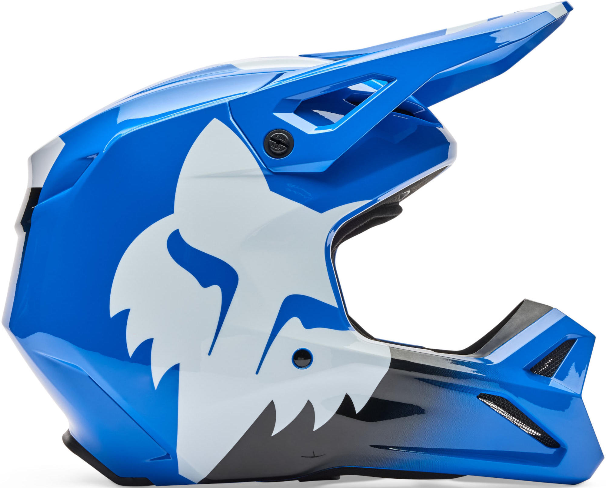 FOX V1 Shield Motocrosshjälm för ungdomar blått Y/S (49/51) Figur 2