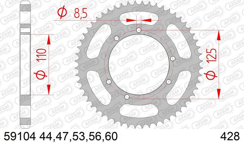AFAM Standard 428R1 12/60 kedjesats - standardkrona Figur 3