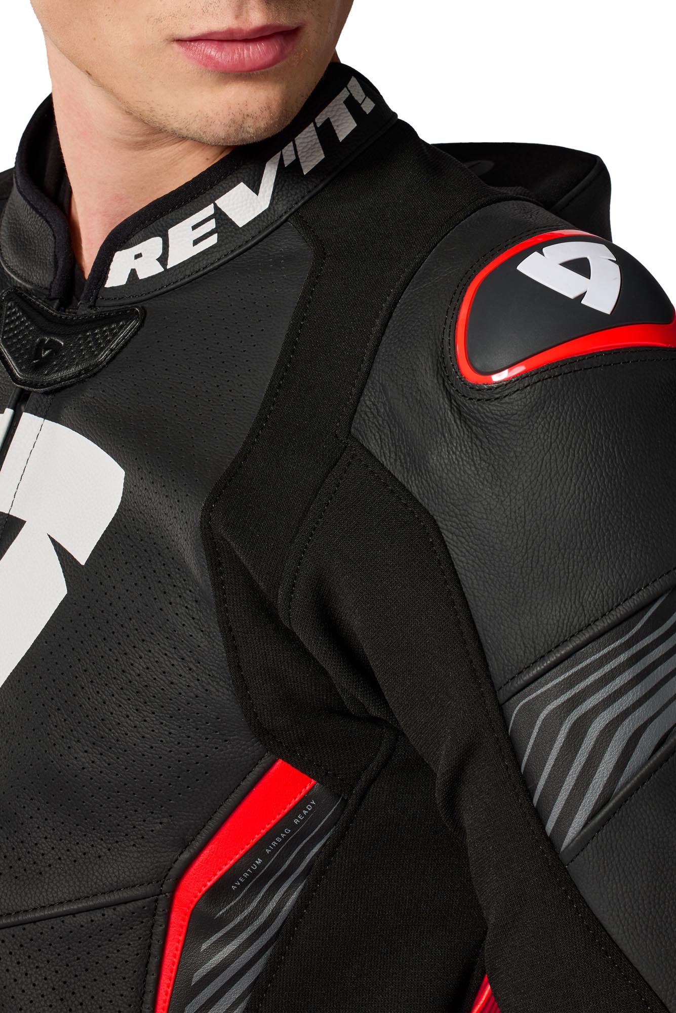 Revit Argon 3 Pro perforated Motorcycle Leather Jacket black/neon-red 52 Figure 6