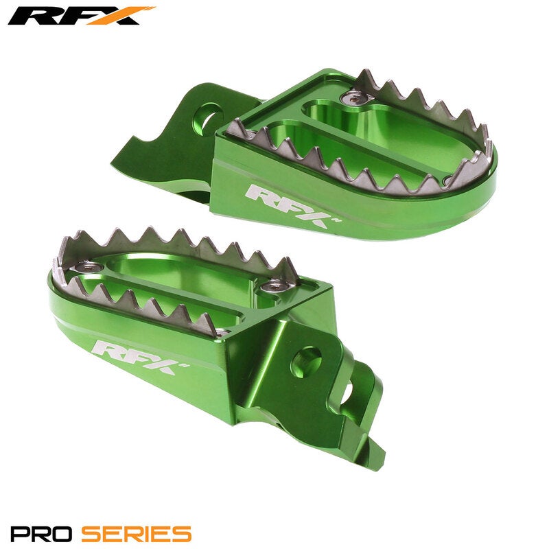 Rfx Green Pro Series 2 Footrests (Green) - Kawasaki Kxf250/450