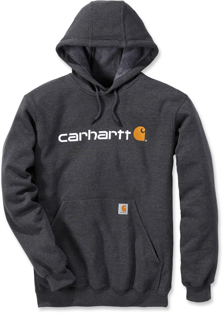 Carhartt Signature Logo Midweight Munktröja mörkgrå/vit M Figur 1