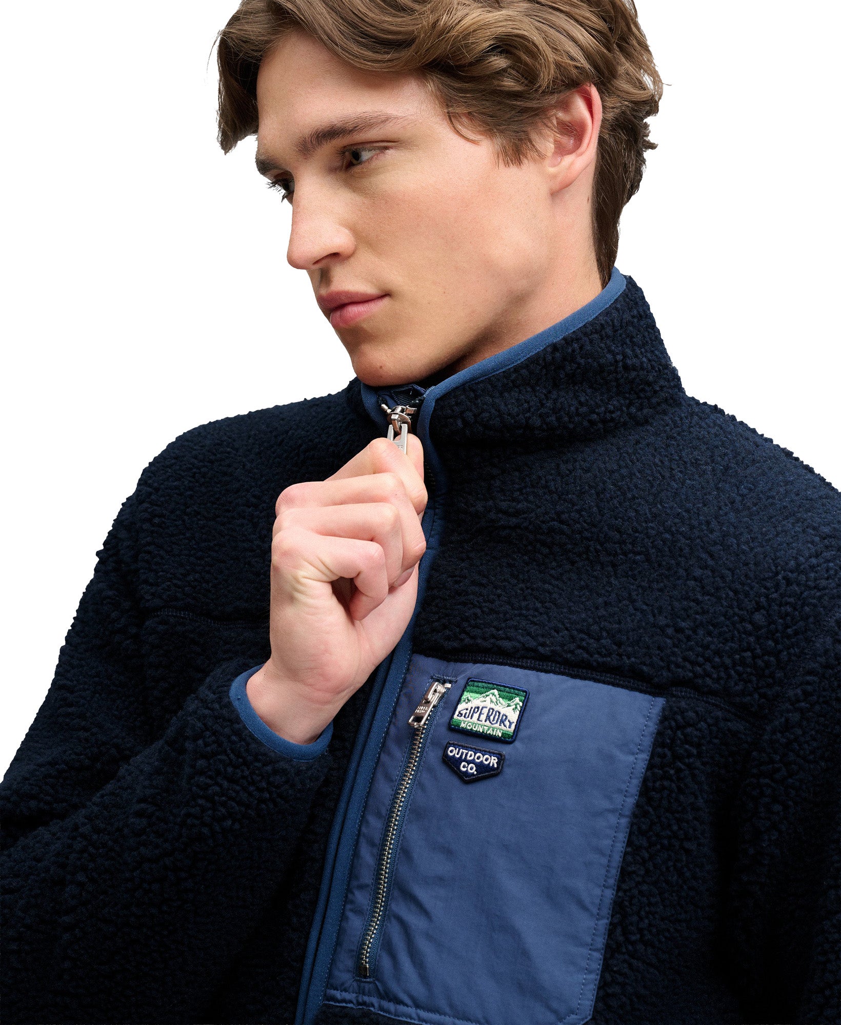 Superdry & Co Vintage Retro Giacca in pile Blu navy L Figura 4