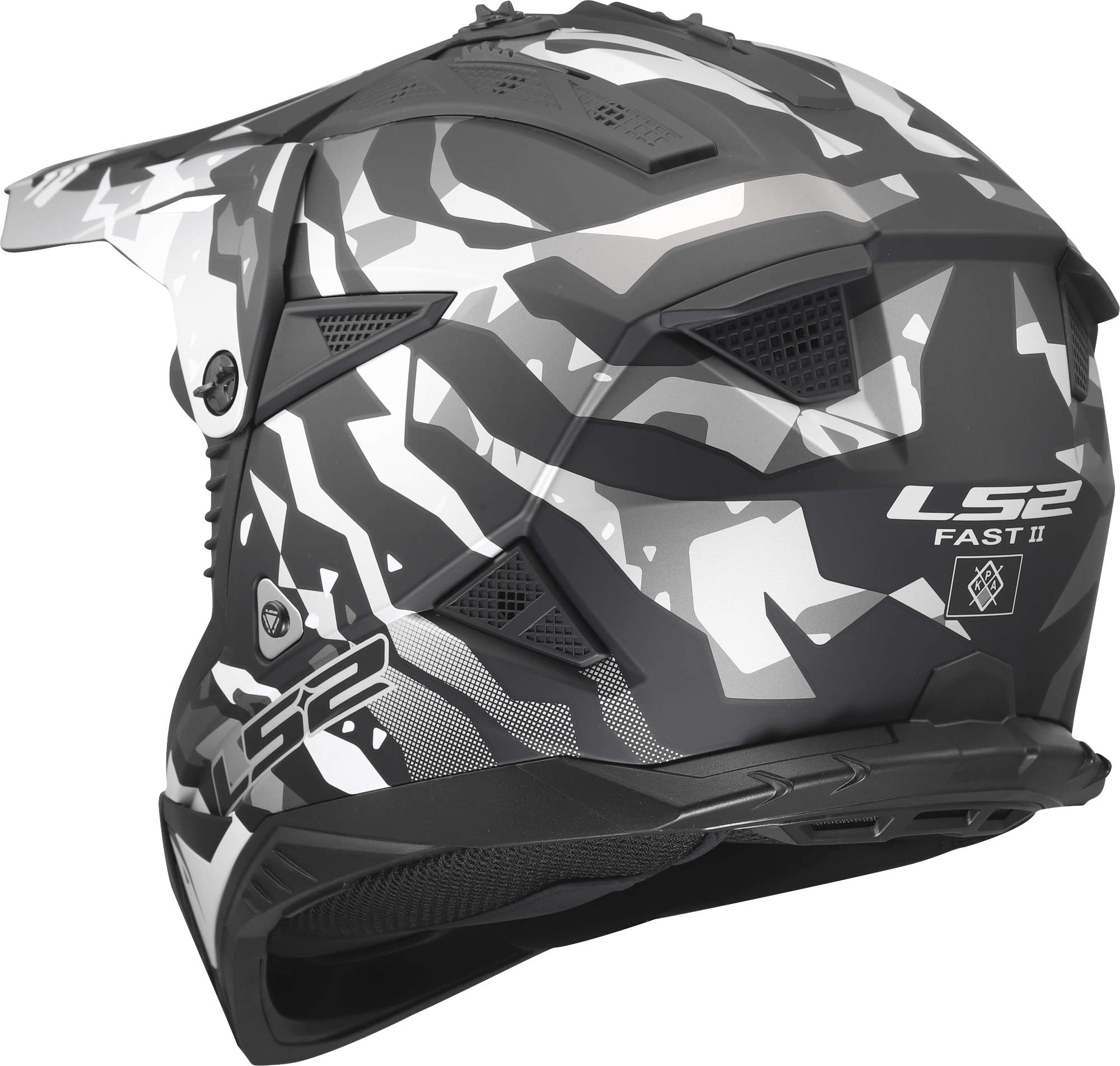 LS2 MX708 Fast II Grotesk Motocrosshjelm sort/grå L (59/60) Figur 3
