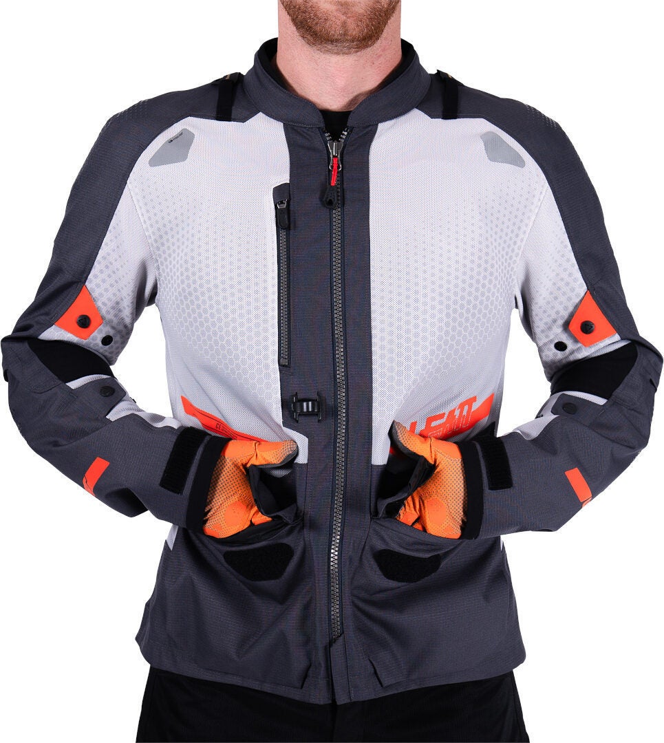 Leatt ADV Flowtour 5.5 waterproof Motorcycle Textile Jacket light grey/dark grey 3XL Figure 10